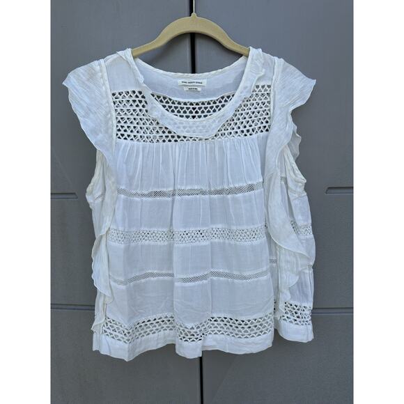 Isabel Marat Etoile White Boho Lace Crochet Blouse Top Sz 38 /M Romantic Cottage - Picture 3 of 13